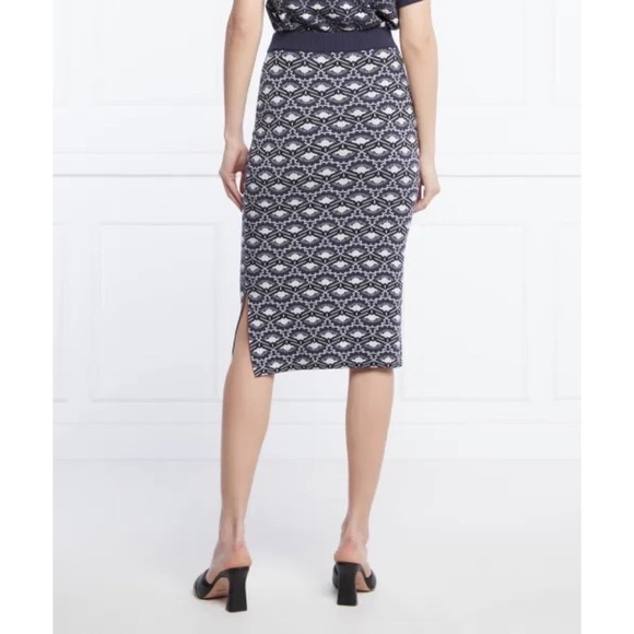 MAX MARA Weekend Magma Knit Pencil Skirt MaxMara Blue Print Knitwear Small - Picture 8 of 16